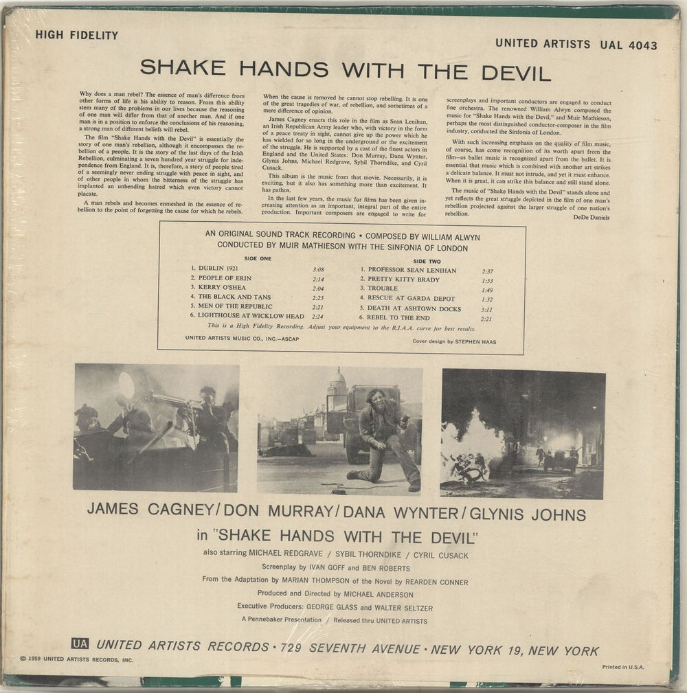 Original Soundtrack Shake Hands With The Devil US vinyl LP album (LP record)
