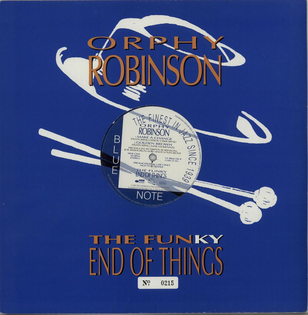 Orphy Robinson The Funky End Of Things - Blue Vinyl UK Promo 12" vinyl single (12 inch record / Maxi-single) 12BLUEDJ9