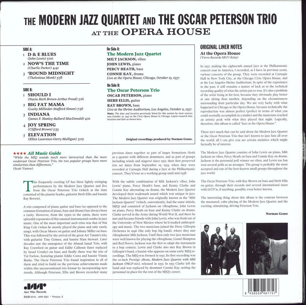 Oscar Peterson At The Opera House - 180g UK vinyl LP album (LP record)