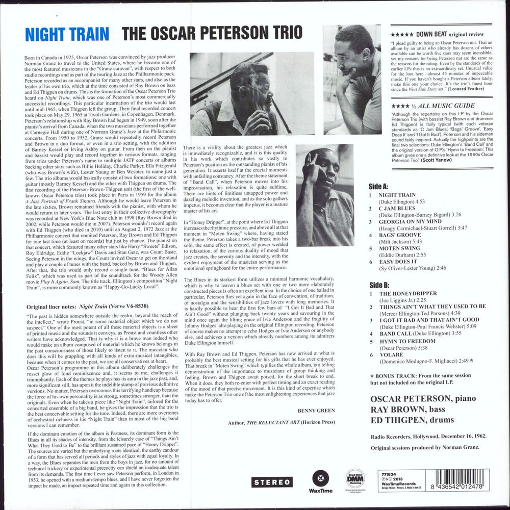 Oscar Peterson Night Train UK vinyl LP album (LP record) 8436542012478