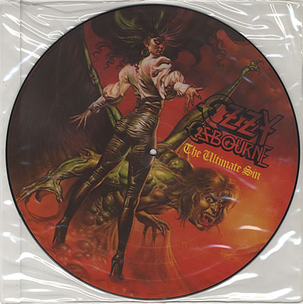 Ozzy Osbourne The Ultimate Sin UK picture disc LP (vinyl picture disc album) 11-26404