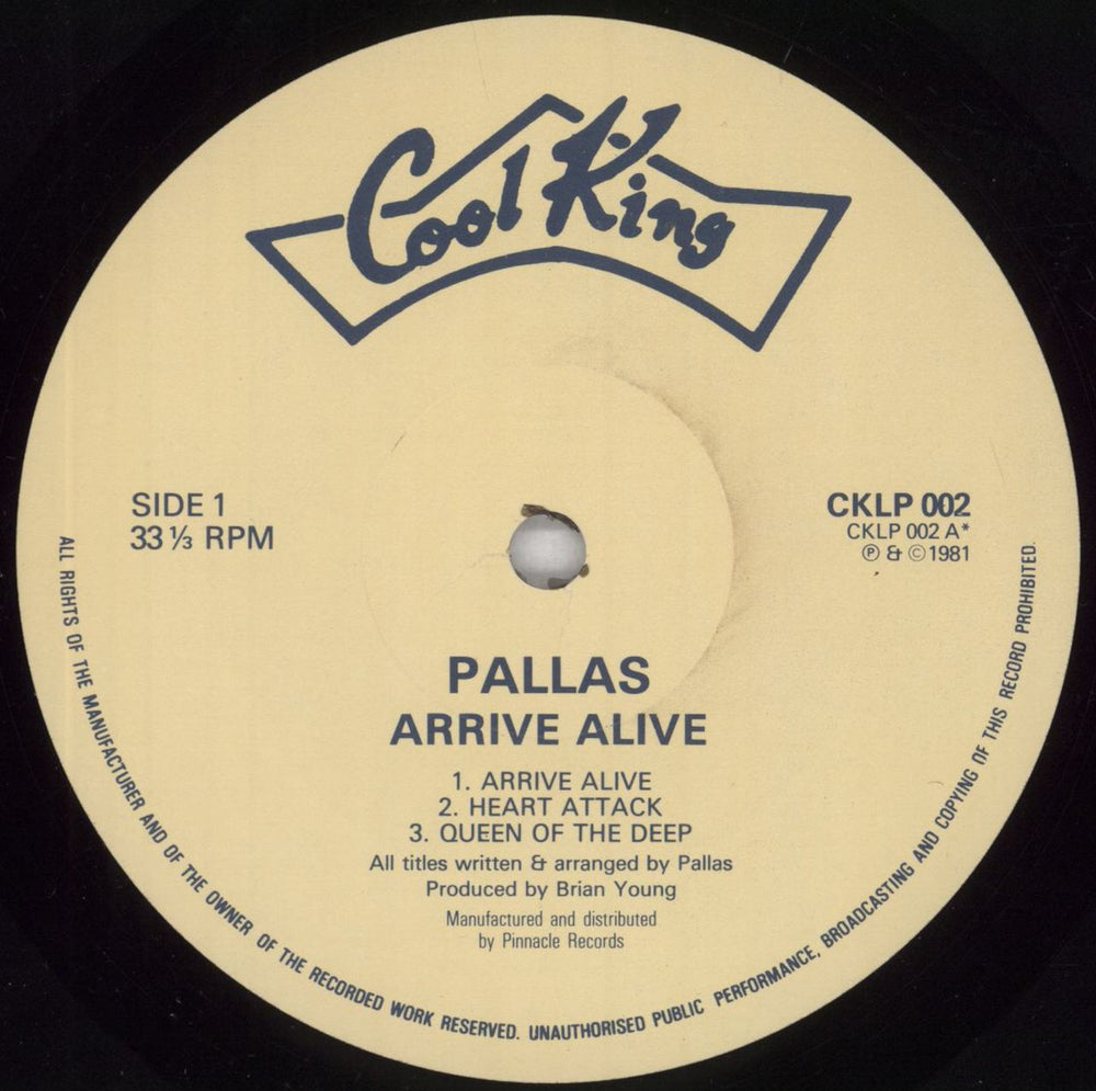 Pallas Arrive Alive - hypestickered UK vinyl LP album (LP record) PLSLPAR824872