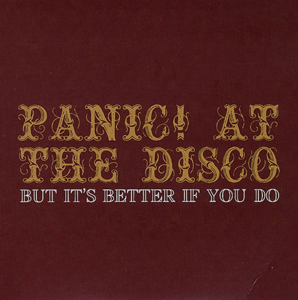 Panic At The Disco But It's Better If You Do UK Promo CD single (CD5 / 5") SAM01124