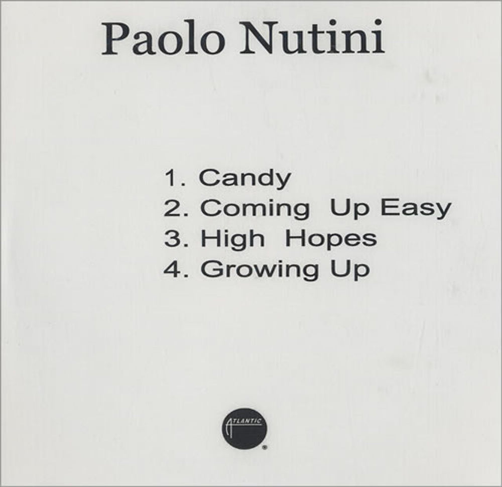 Paolo Nutini Sunny Side Up Sampler US Promo CD-R acetate CDR ACETATE