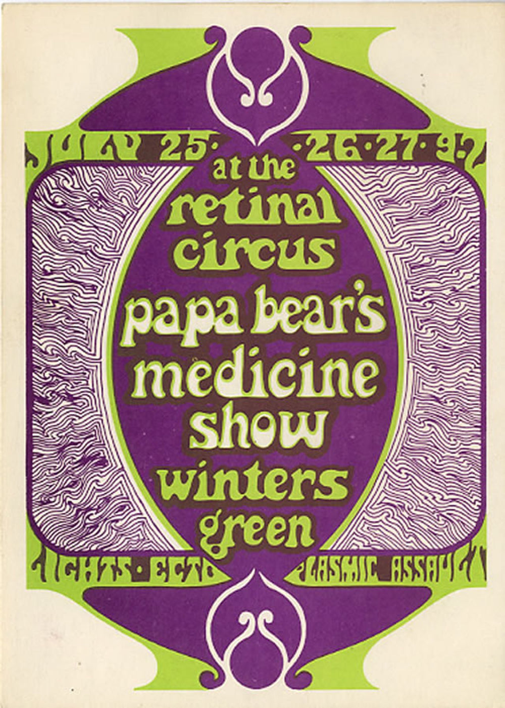 Papa Bear's Medicine Show Retinal Circus Vancouver Concert Postcard Canadian memorabilia POSTCARD