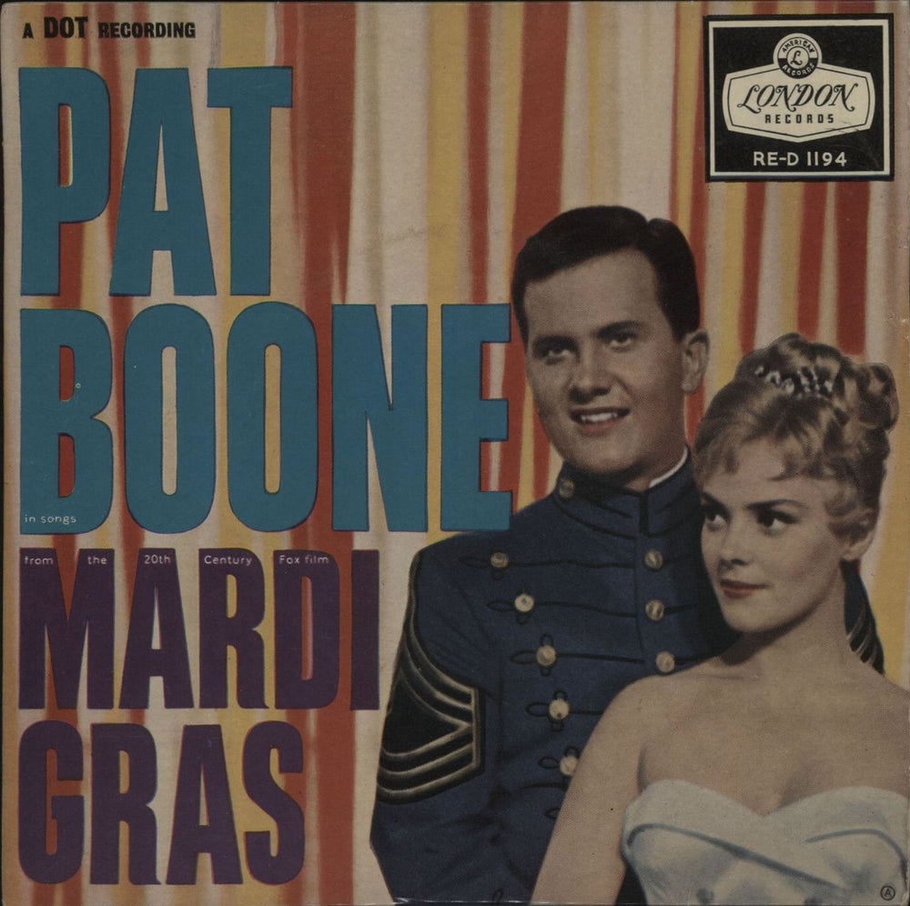 Pat Boone Mardi Gras EP UK 7" vinyl single (7 inch record / 45) RE-D1194