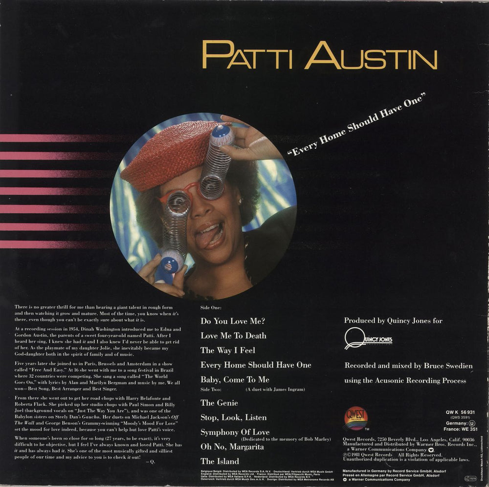 Patti Austin Every Home Should Have One UK vinyl LP album (LP record)