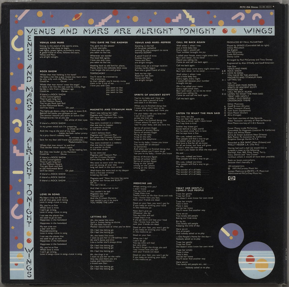 Paul McCartney and Wings Venus And Mars + Posters + One sticker UK vinyl LP album (LP record)