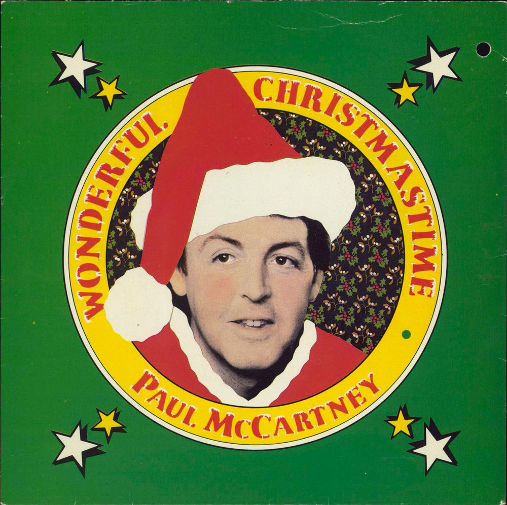 Paul McCartney and Wings Wonderful Christmastime + P/S - EX UK 7" vinyl single (7 inch record / 45) R6029