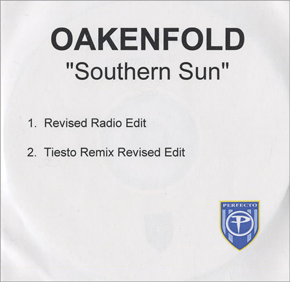 Paul Oakenfold Southern Sun UK Promo CD-R acetate CD-R ACETATE