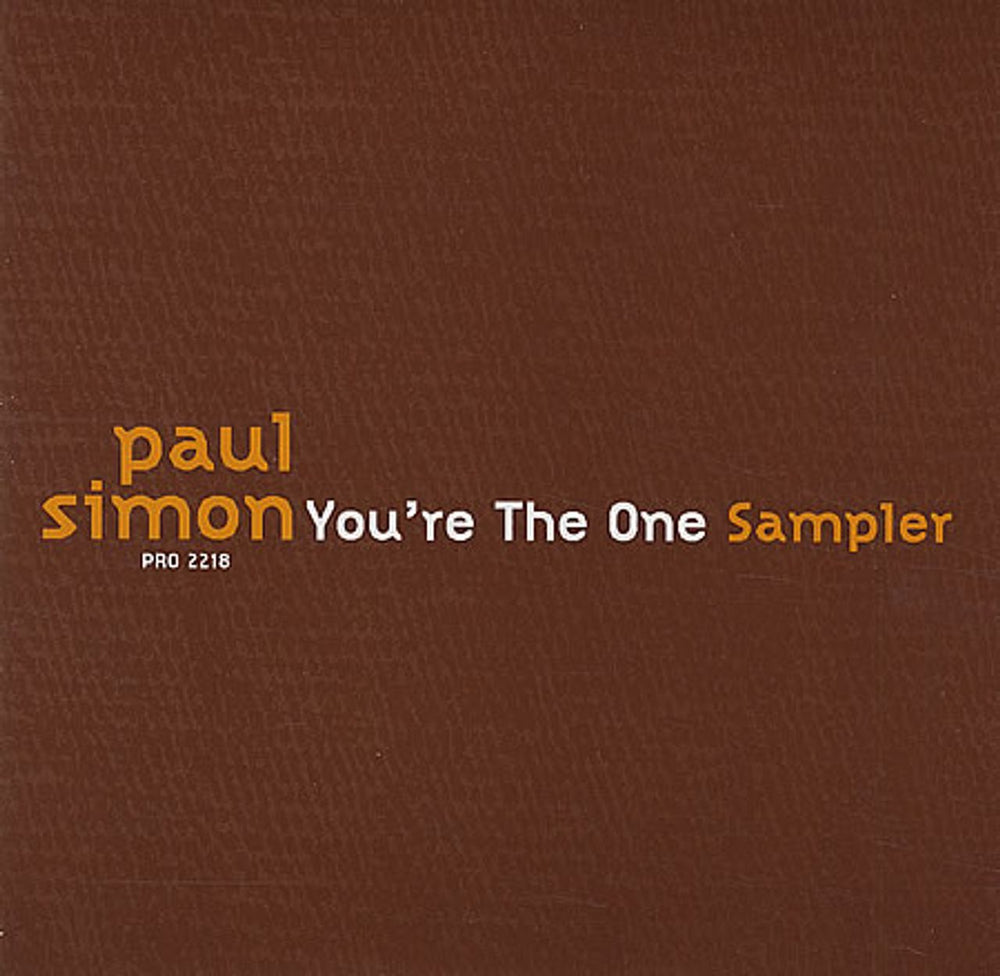 Paul Simon You're The One Sampler UK Promo CD single (CD5 / 5") PRO2218