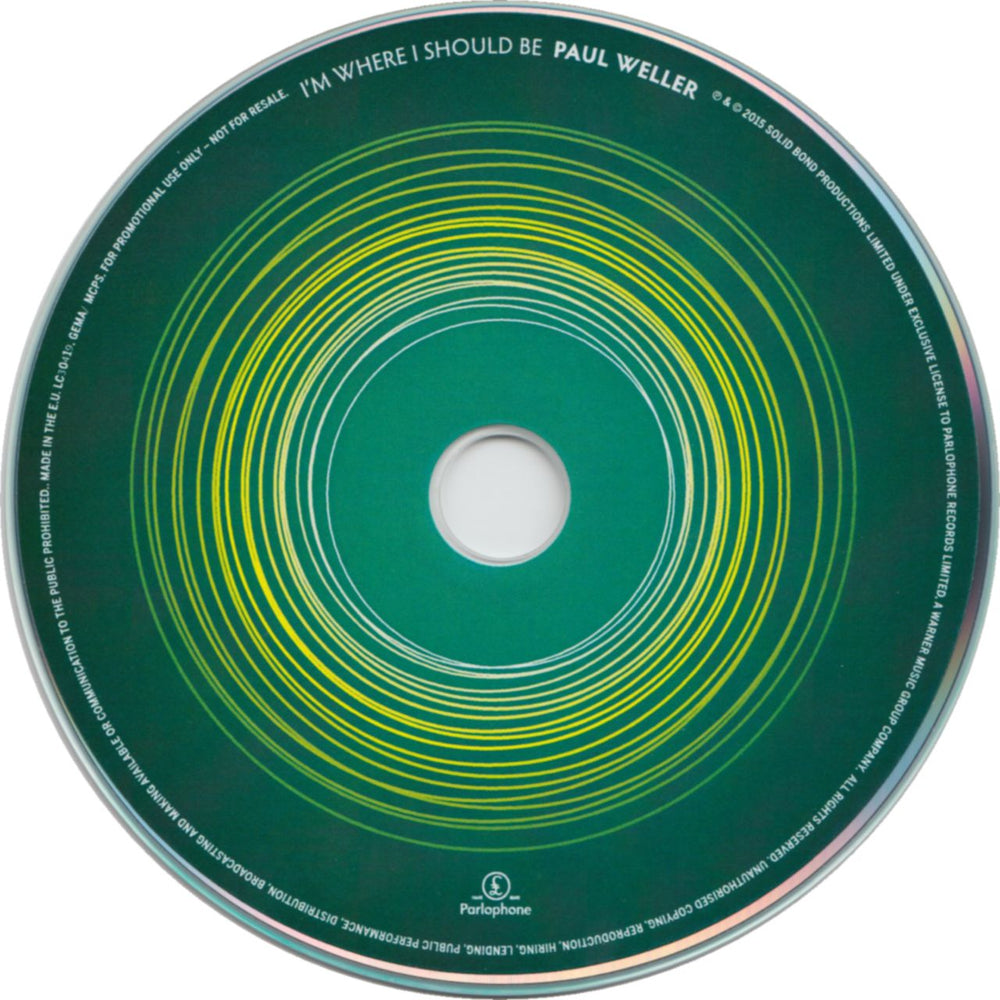 Paul Weller I'm Where I Should Be UK Promo CD-R acetate