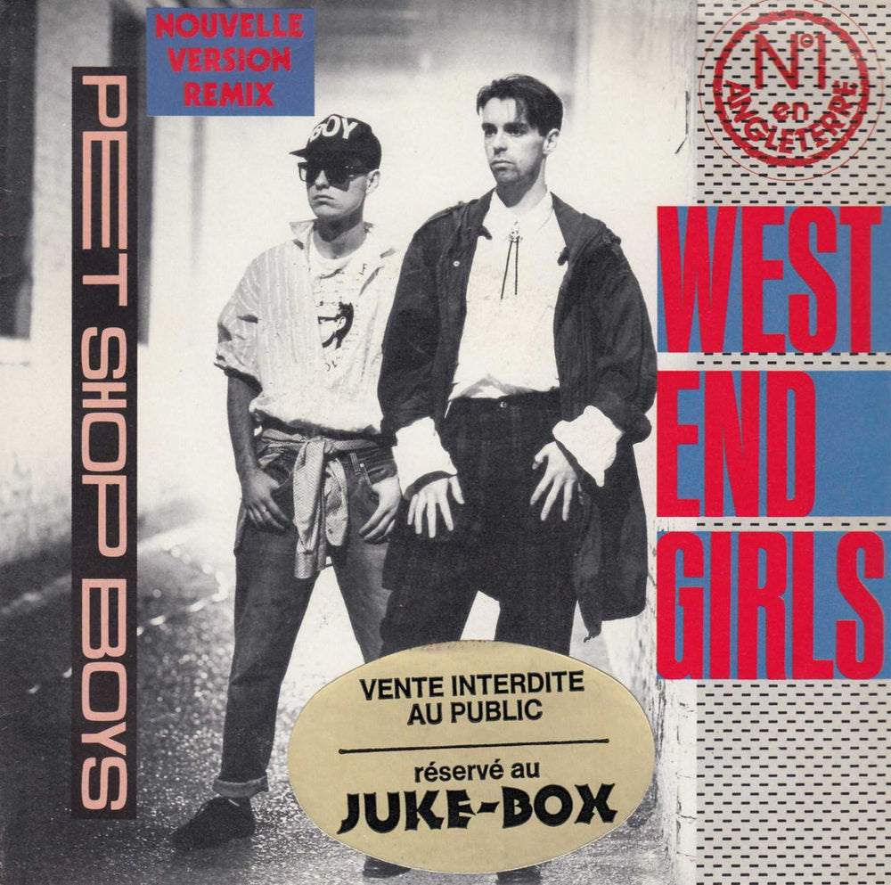 Pet Shop Boys West End Girls - Juke Box Sticker French 7" vinyl single (7 inch record / 45) 2009227