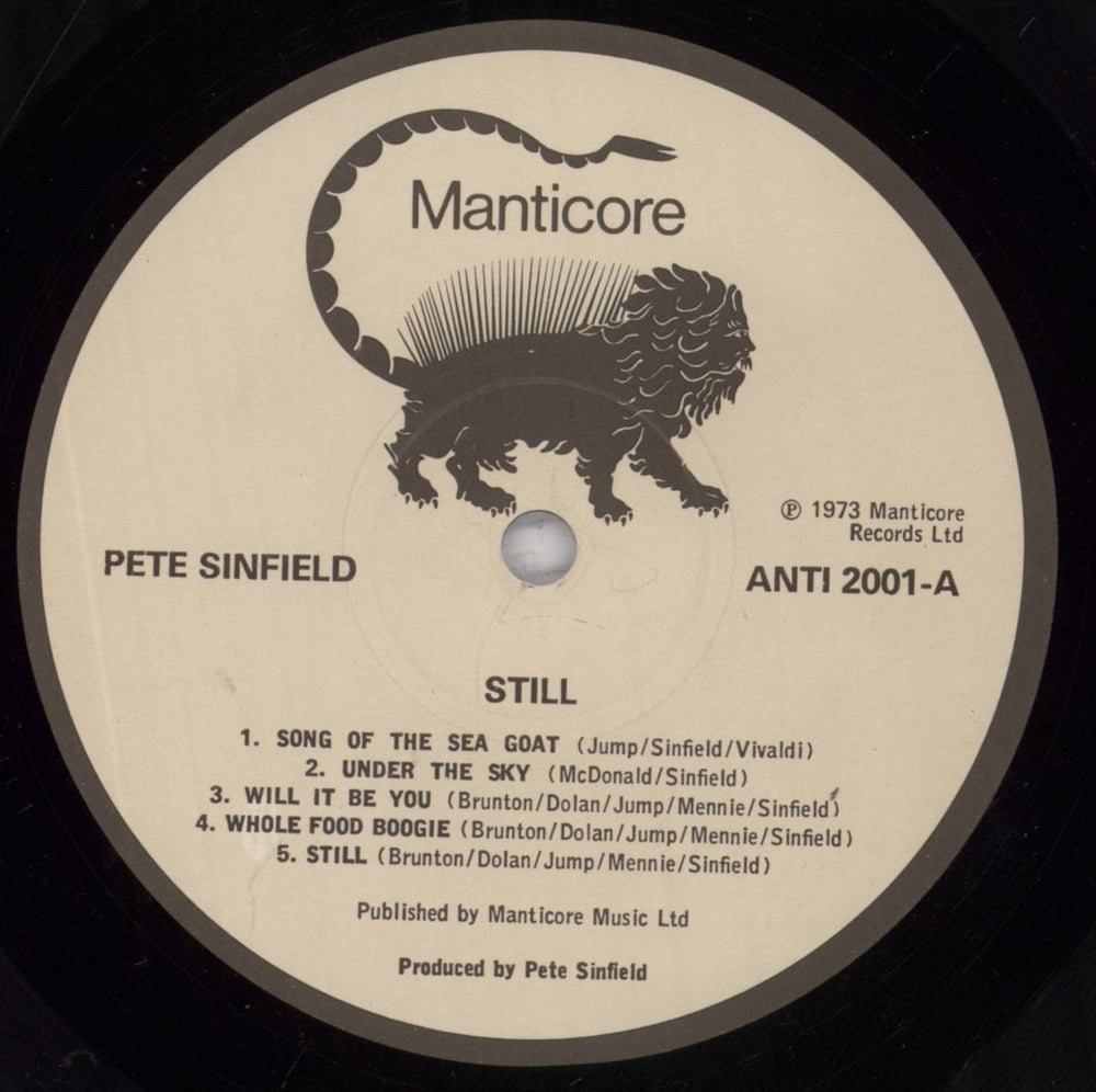 Pete Sinfield Still - Pasted Sleeve - VG UK vinyl LP album (LP record) PSFLPST831908