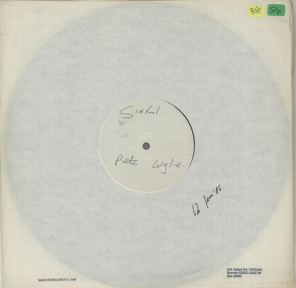 Pete Wylie Sinful! - Tribal Mix - Test Pressing UK 12" vinyl single (12 inch record / Maxi-single) MDM7-12