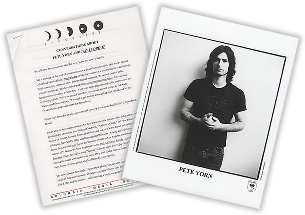 Pete Yorn Day I Forgot US Promo media press pack PRESS PACK