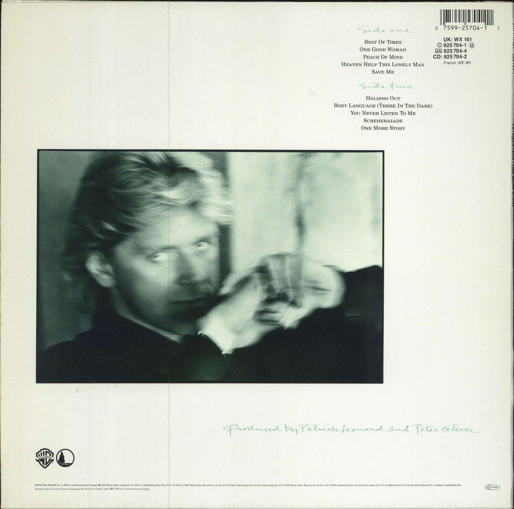 Peter Cetera One More Story German vinyl LP album (LP record) 075992570411