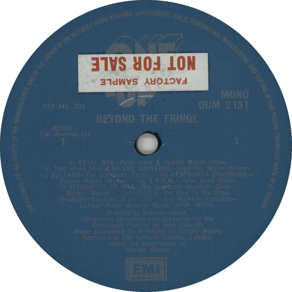 Peter Cook & Dudley Moore Beyond The Fringe - Factory Sample UK vinyl LP album (LP record) P&DLPBE359097