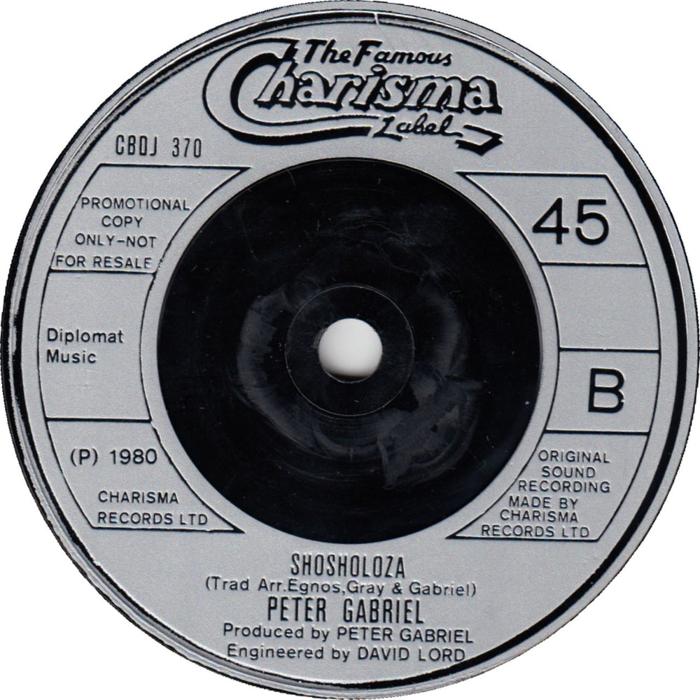 Peter Gabriel Biko UK Promo 7" vinyl single (7 inch record / 45) GAB07BI44197