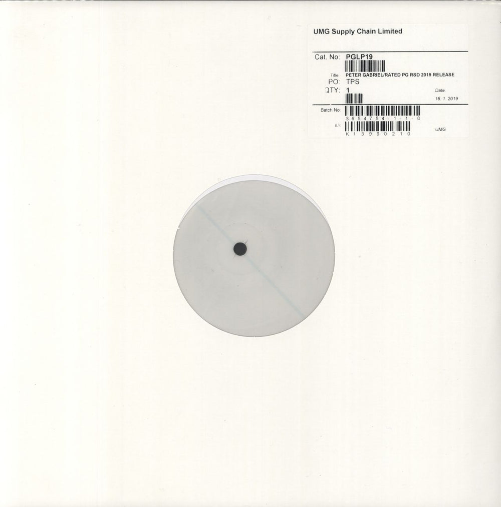 Peter Gabriel Rated PG - RSD19 - Test Pressing UK picture disc LP (vinyl picture disc album) PGLP19