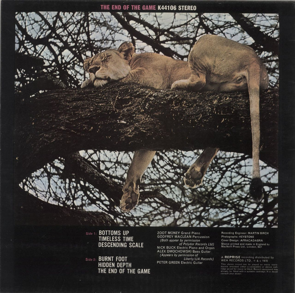 Peter Green The End Of The Game - 2nd UK vinyl LP album (LP record) K44106