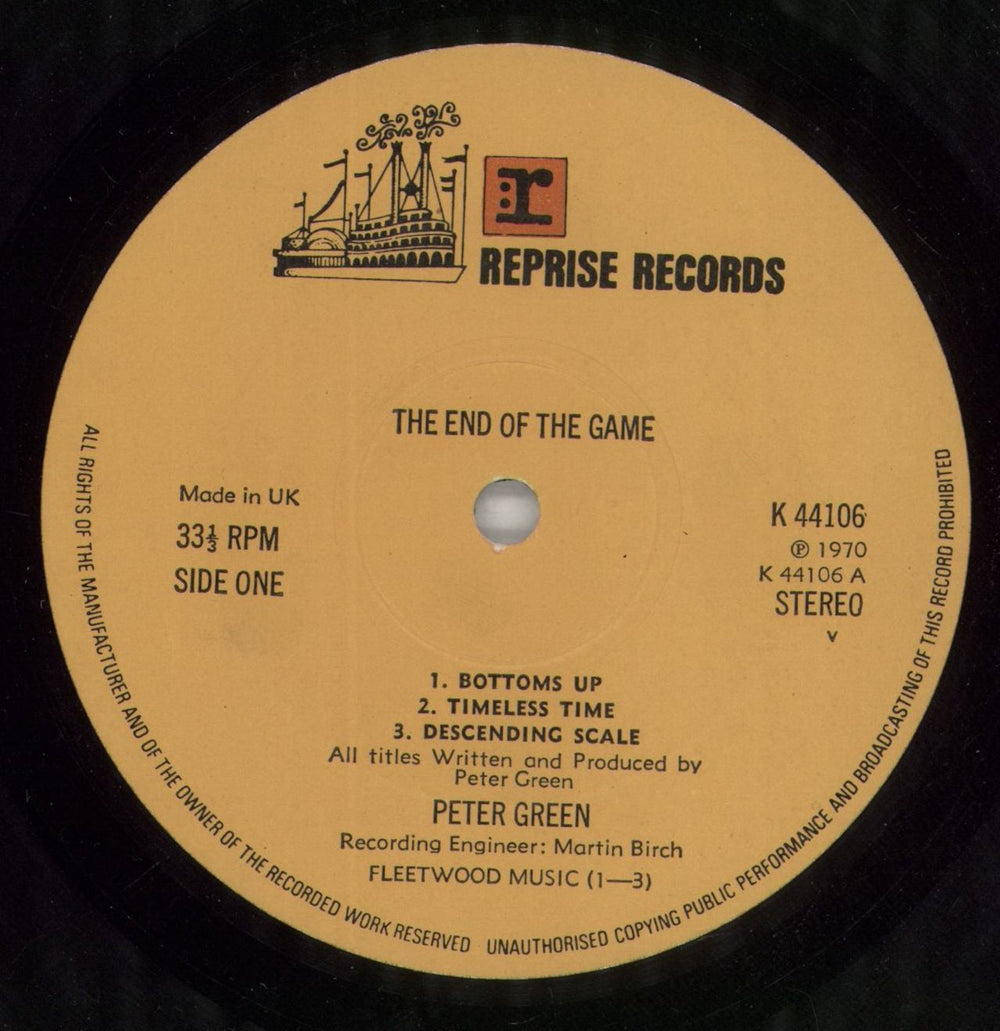 Peter Green The End Of The Game - 2nd UK vinyl LP album (LP record) PGRLPTH539731