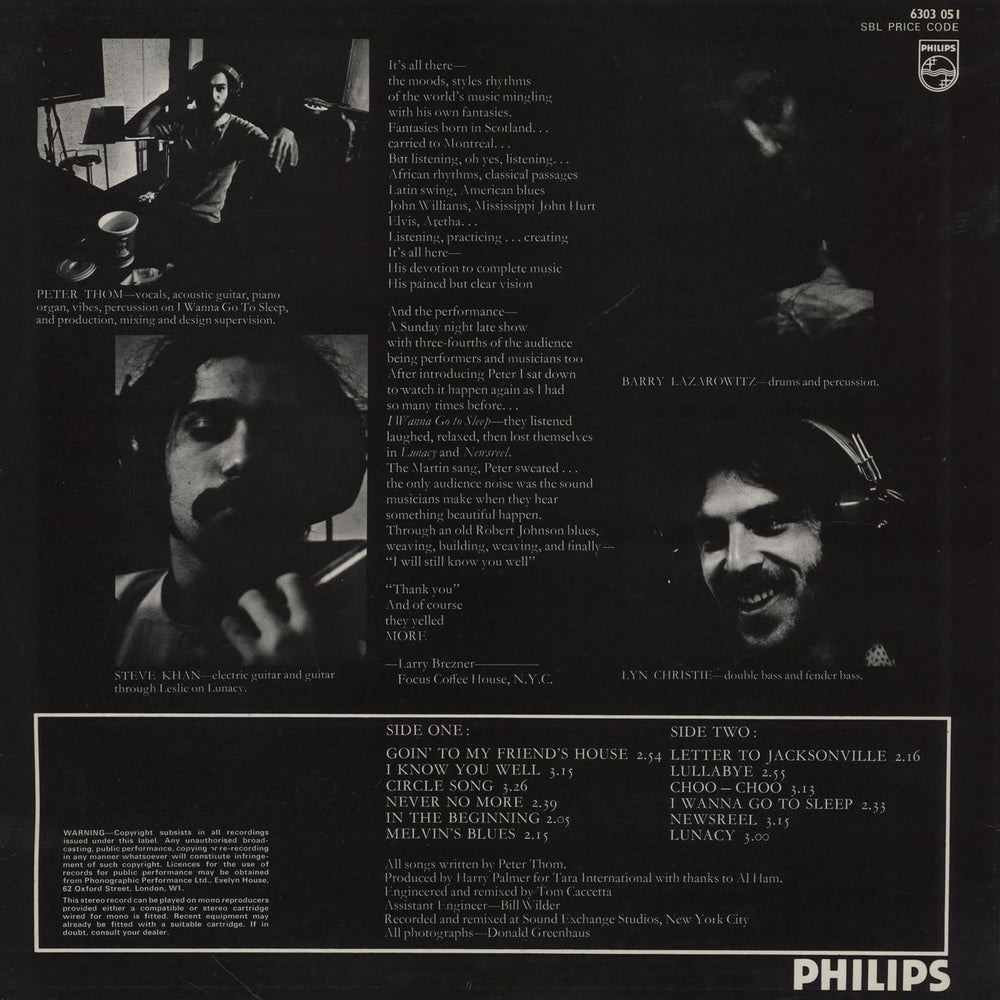 Peter Thom Peter Thom UK vinyl LP album (LP record)