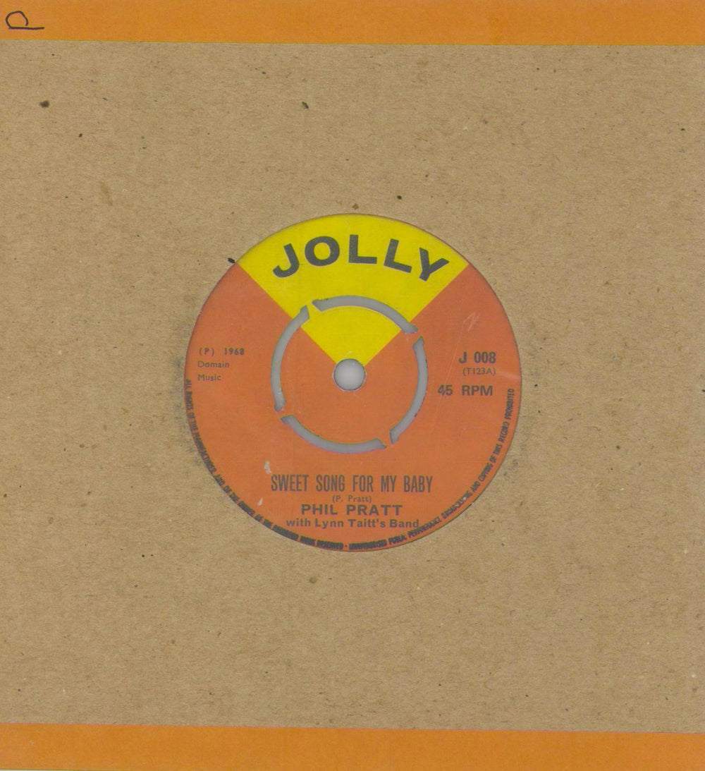 Phil Pratt Sweet Song For My Baby / I Am Restless UK 7" vinyl single (7 inch record / 45) J008