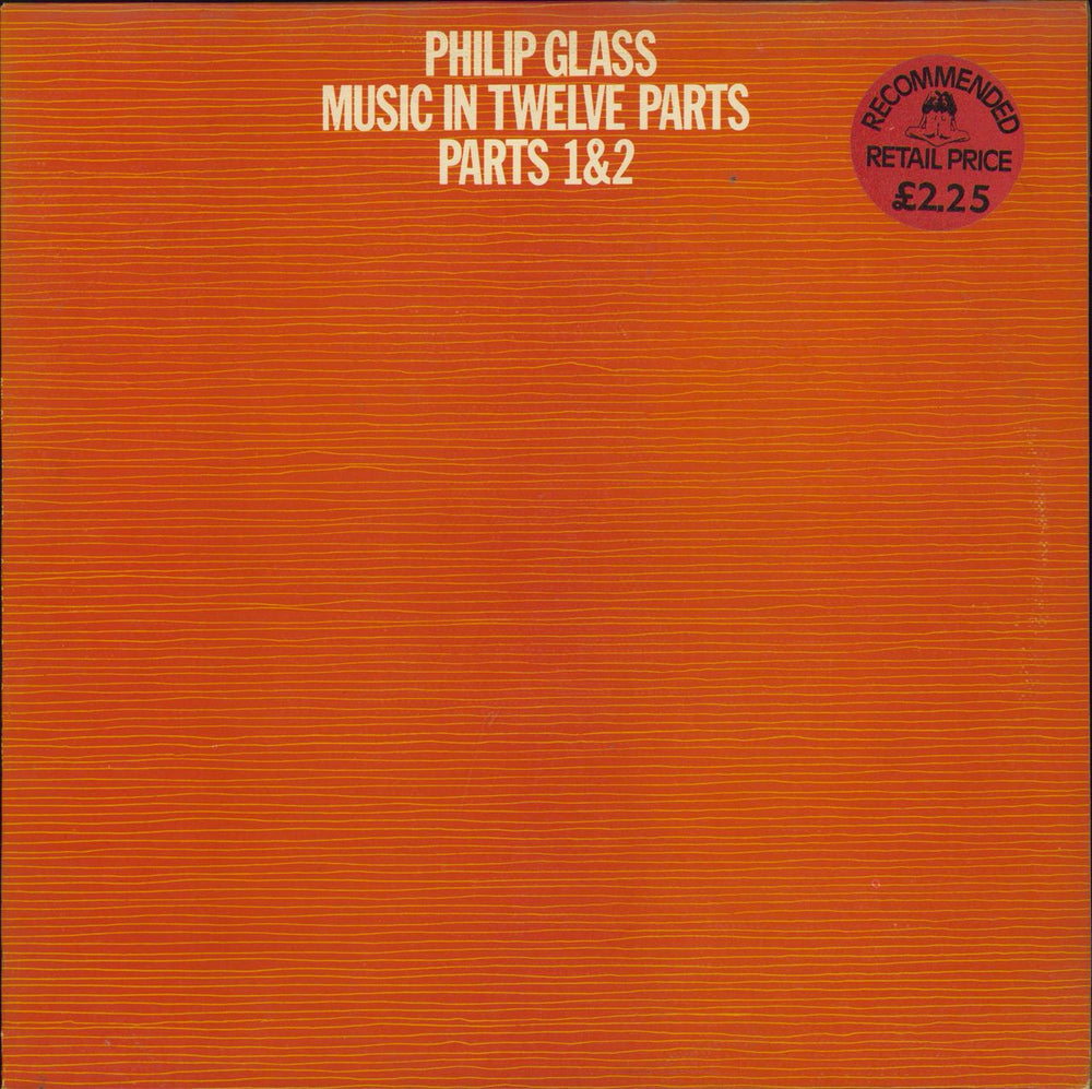 Philip Glass Music In Twelve Parts - Parts 1 & 2-promo UK Promo vinyl LP album (LP record) CA2010