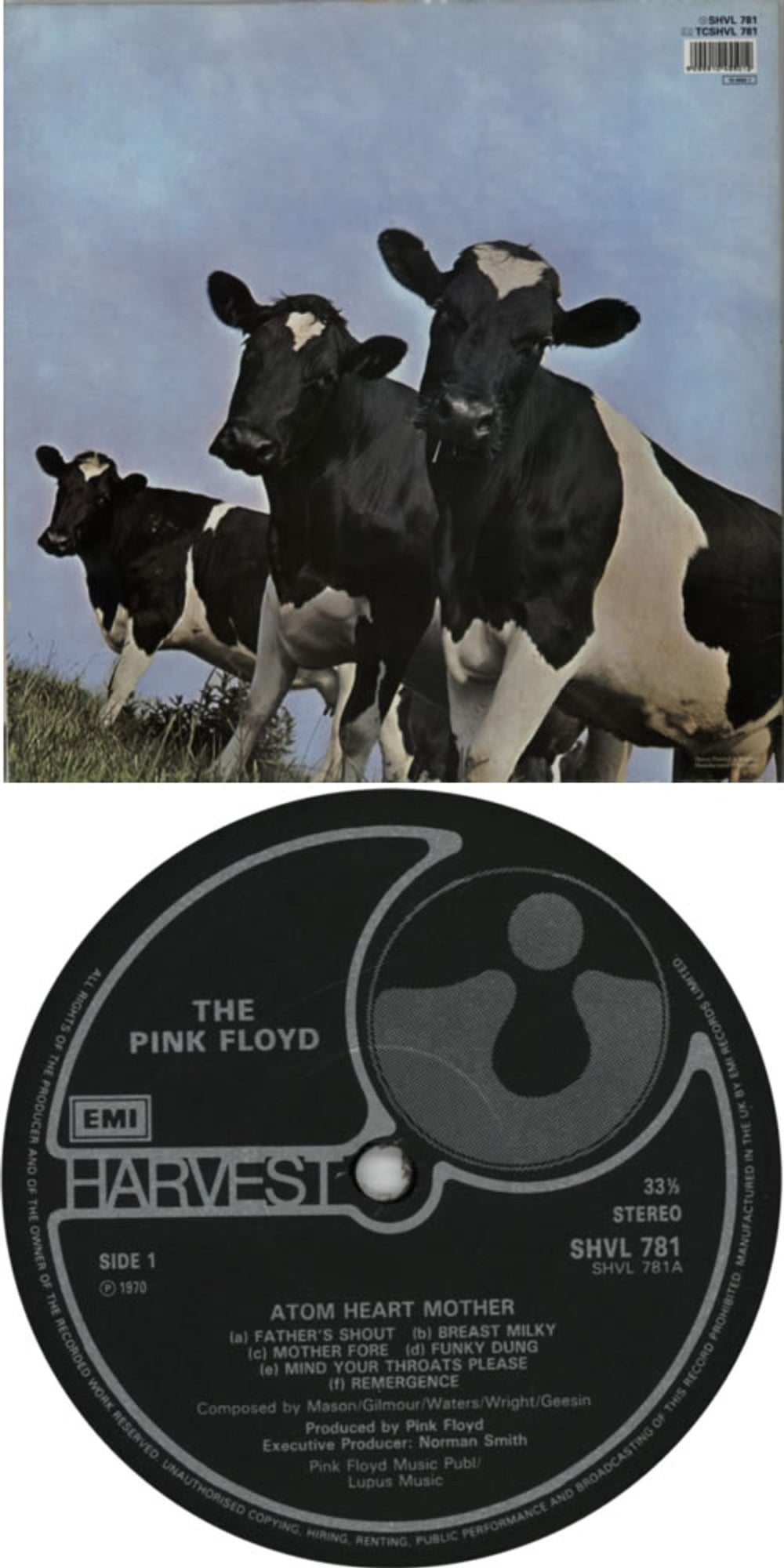 Pink Floyd Atom Heart Mother - Black Label - EX UK vinyl LP album (LP record) PINLPAT606801