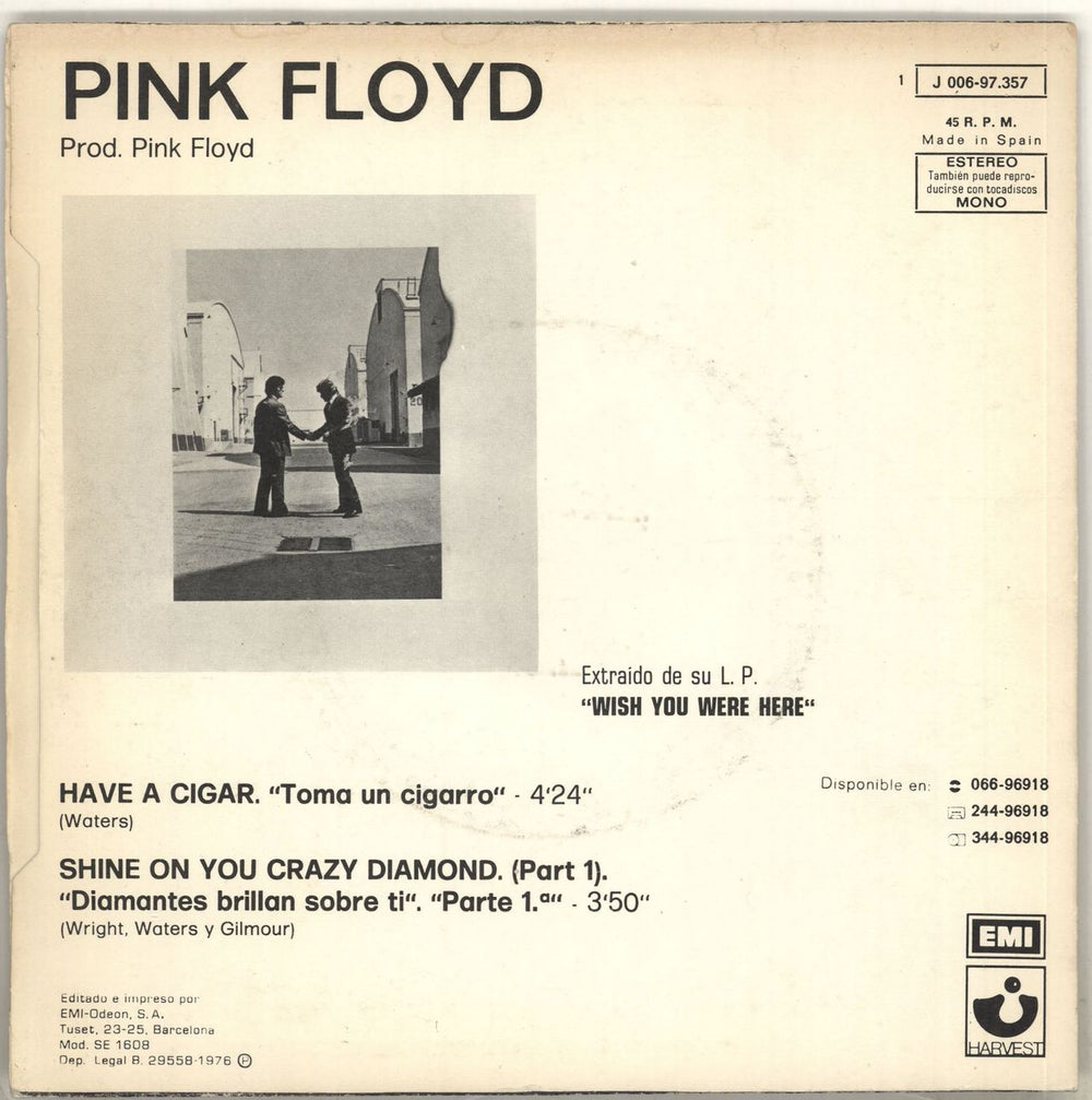 Pink Floyd Have A Cigar Spanish 7" vinyl single (7 inch record / 45) PIN07HA712944