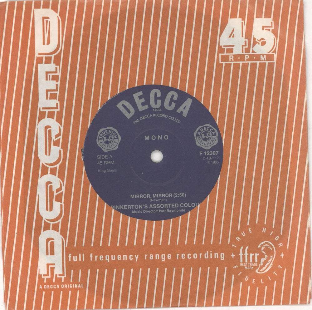 Pinkerton's Assorted Colours Mirror, Mirror German 7" vinyl single (7 inch record / 45) F12307