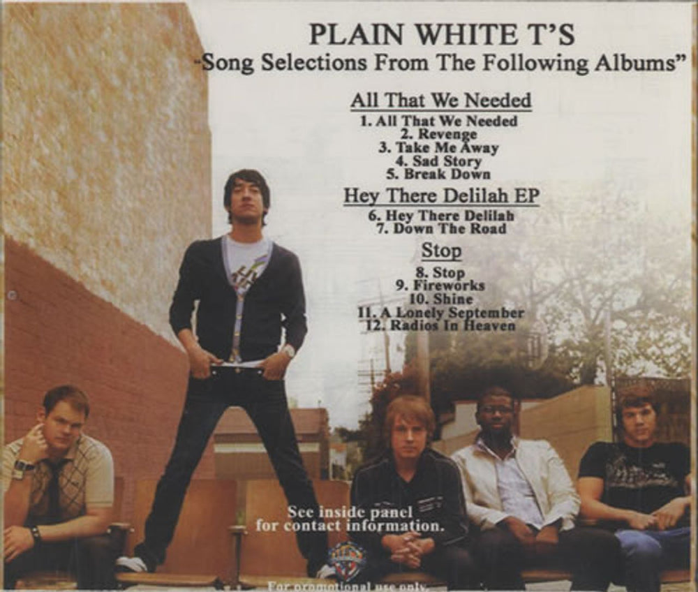 Plain White T's Warner/Chappell Song Sampler US CD-R acetate PW0CRWA469190