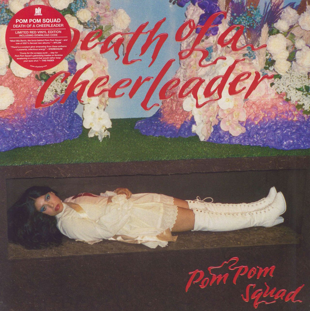 Pom Pom Squad Death Of A Cheerleader - Red Vinyl - Sealed UK vinyl LP album (LP record) SLANG50352LP