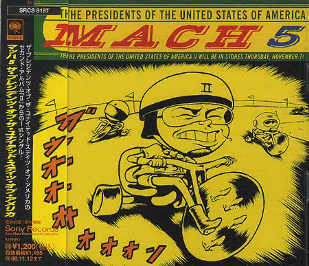 Presidents Of The USA Mach 5 Japanese Promo CD single (CD5 / 5") SRCS-8187