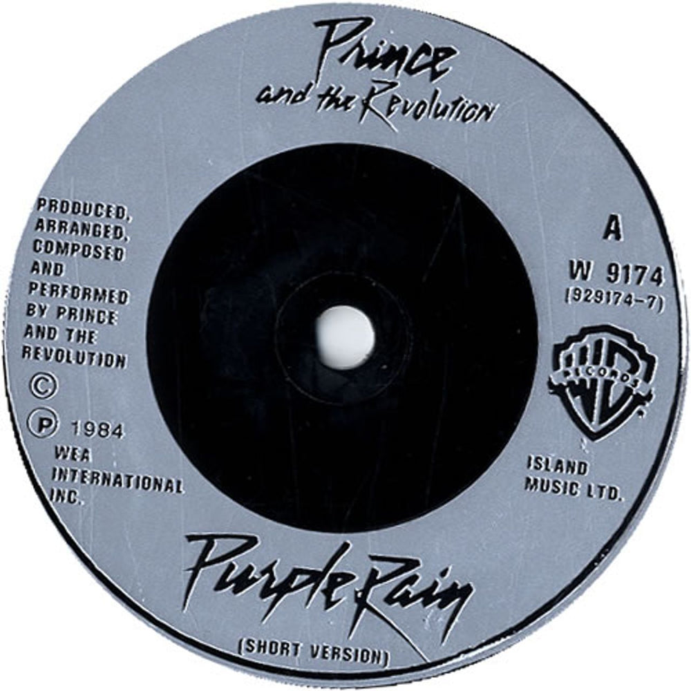 Prince Purple Rain - Injection label UK 7" vinyl single (7 inch record / 45) PRI07PU03175