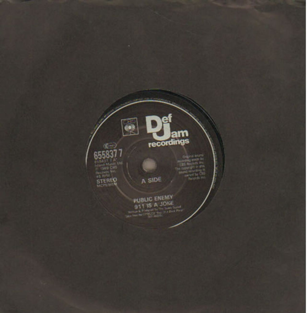 Public Enemy 911 Is A Joke UK 7" vinyl single (7 inch record / 45) 6558377