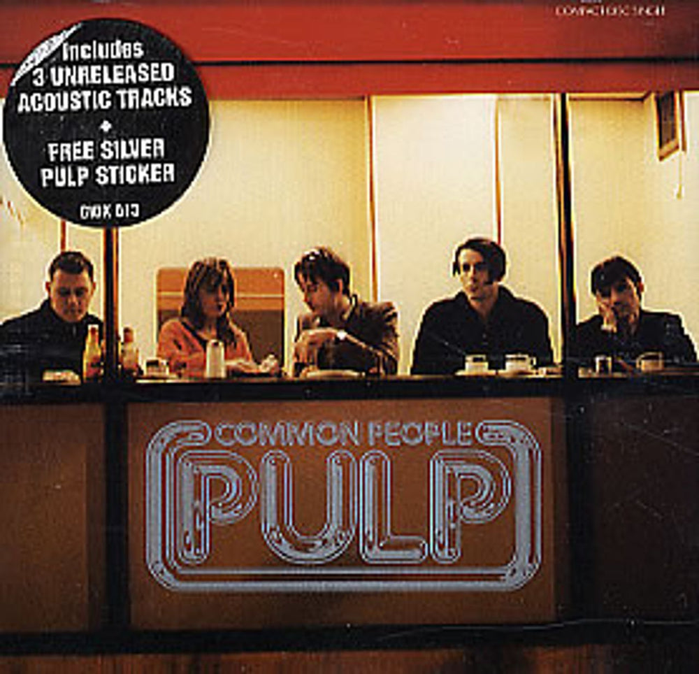 Pulp Common People + Sticker UK CD single (CD5 / 5") CIDX613