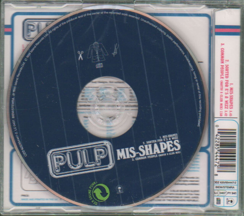 Pulp Misshapes - sealed German CD single (CD5 / 5") PULC5MI53854