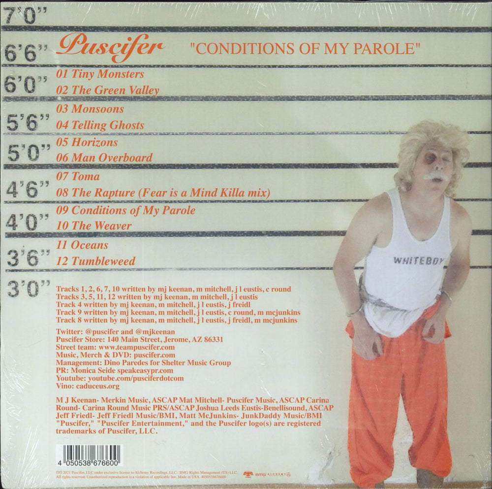 Puscifer Conditions of My Parole - Orange with Red and Yellow Swirl Vinyl UK 2-LP vinyl record set (Double LP Album)