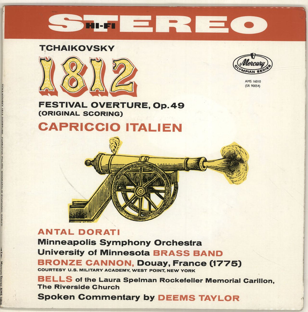 Pyotr Ilyich Tchaikovsky 1812 Festival Overture, Op.49 / Capriccio Italien UK vinyl LP album (LP record) AMS16010