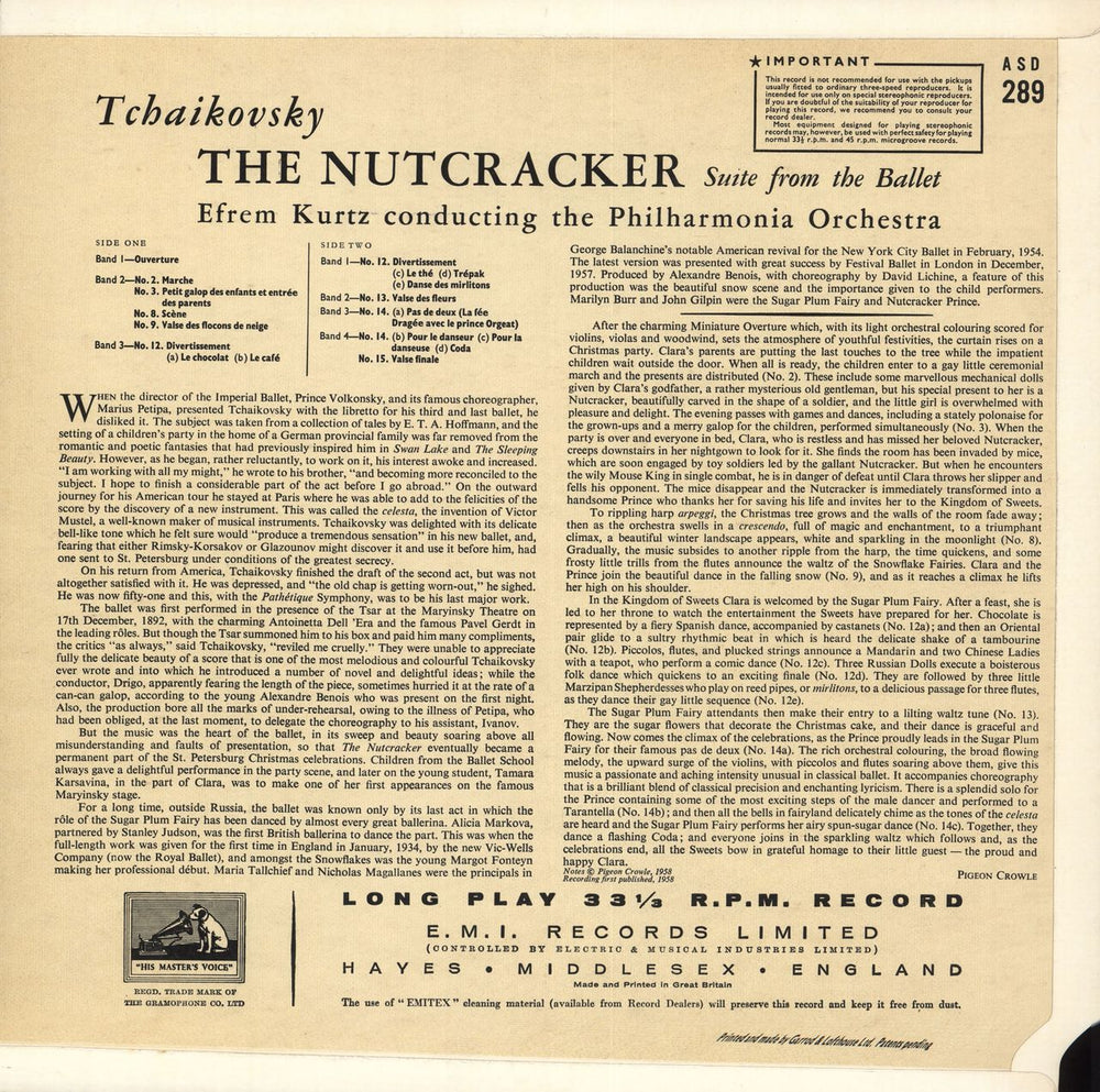 Pyotr Ilyich Tchaikovsky The Nutcracker - 1st UK vinyl LP album (LP record)