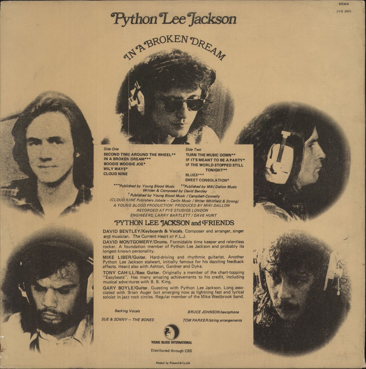 Python Lee Jackson In A Broken Dream UK vinyl LP album (LP record)