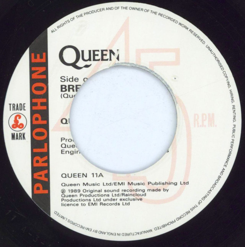 Queen Breakthru - Wide UK 7" vinyl single (7 inch record / 45) QUE07BR810176