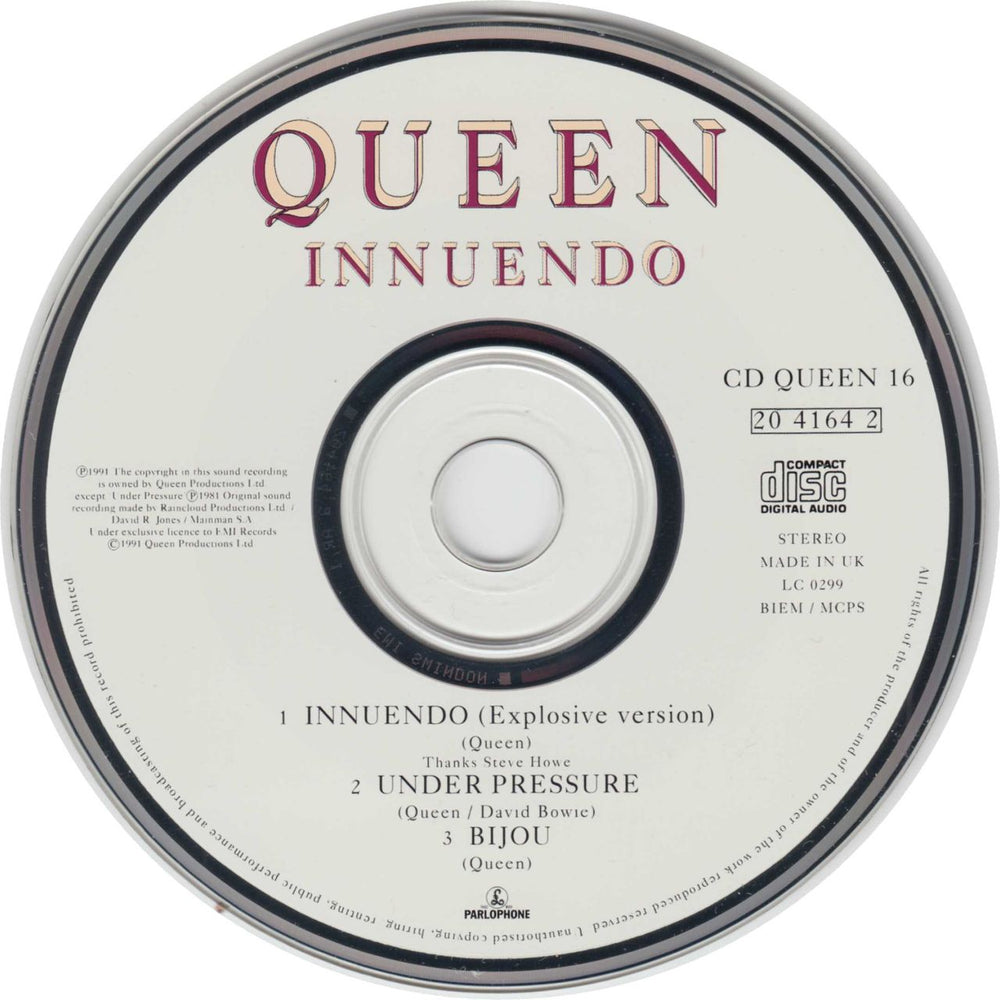 Queen Innuendo UK CD single (CD5 / 5") QUEC5IN20945