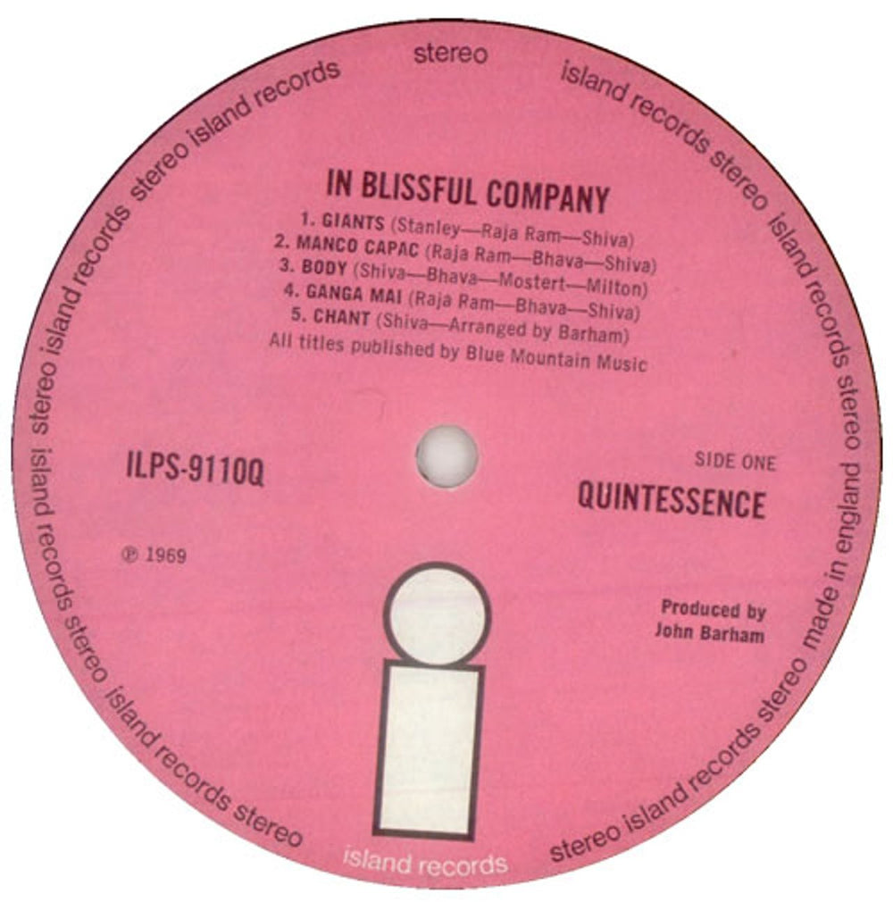 Quintessence In Blissful Company - 1st + Inner UK vinyl LP album (LP record) QTSLPIN136493