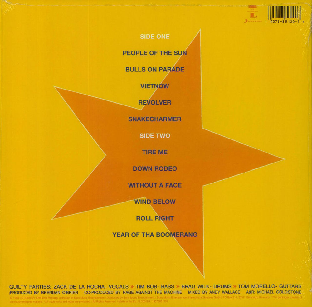 Rage Against The Machine Evil Empire - 180 Gram Vinyl UK vinyl LP album (LP record) 190758512013