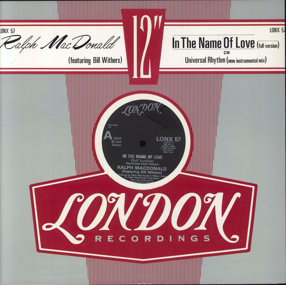 Ralph MacDonald In The Name Of Love UK 12" vinyl single (12 inch record / Maxi-single) LONX57
