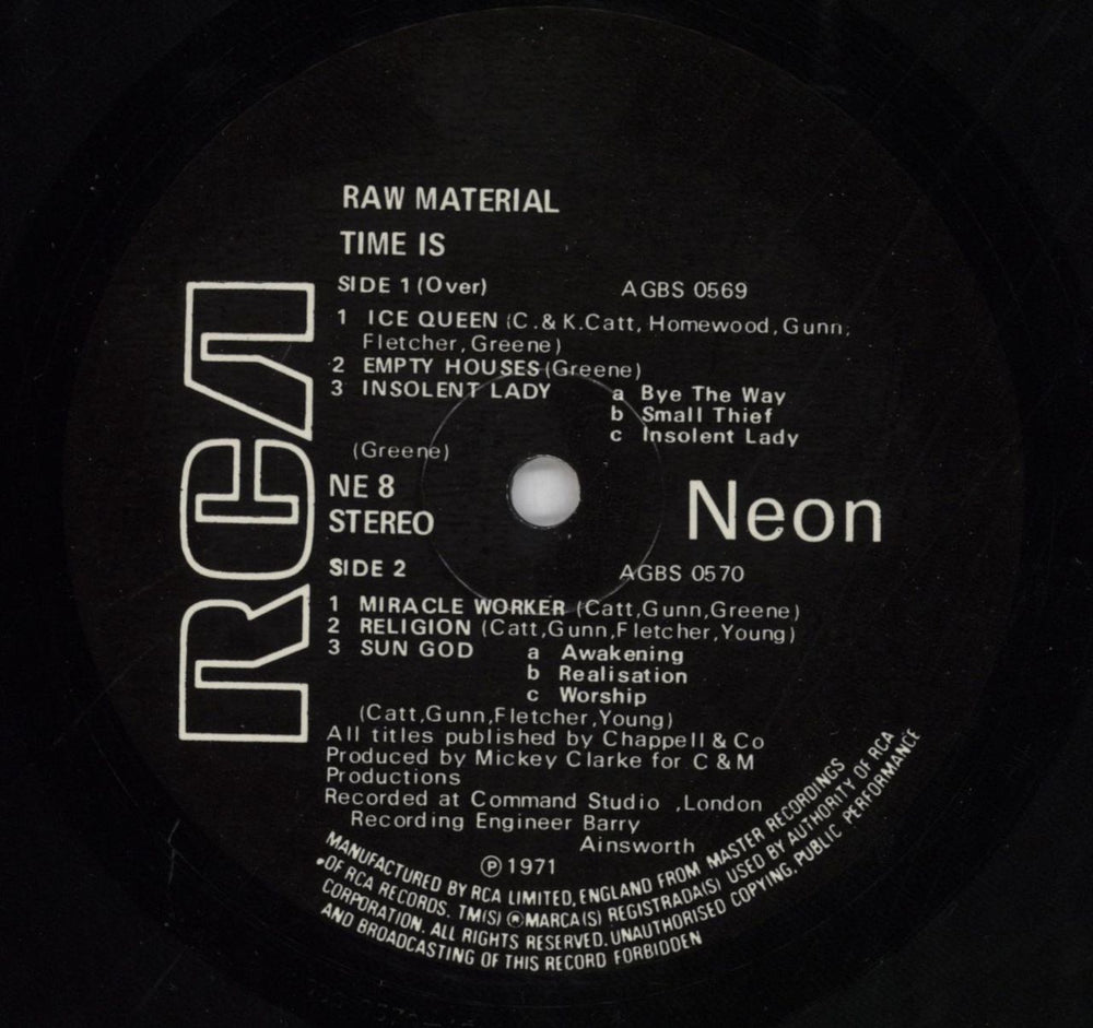 Raw Material Time Is... - G UK vinyl LP album (LP record) R12LPTI817669