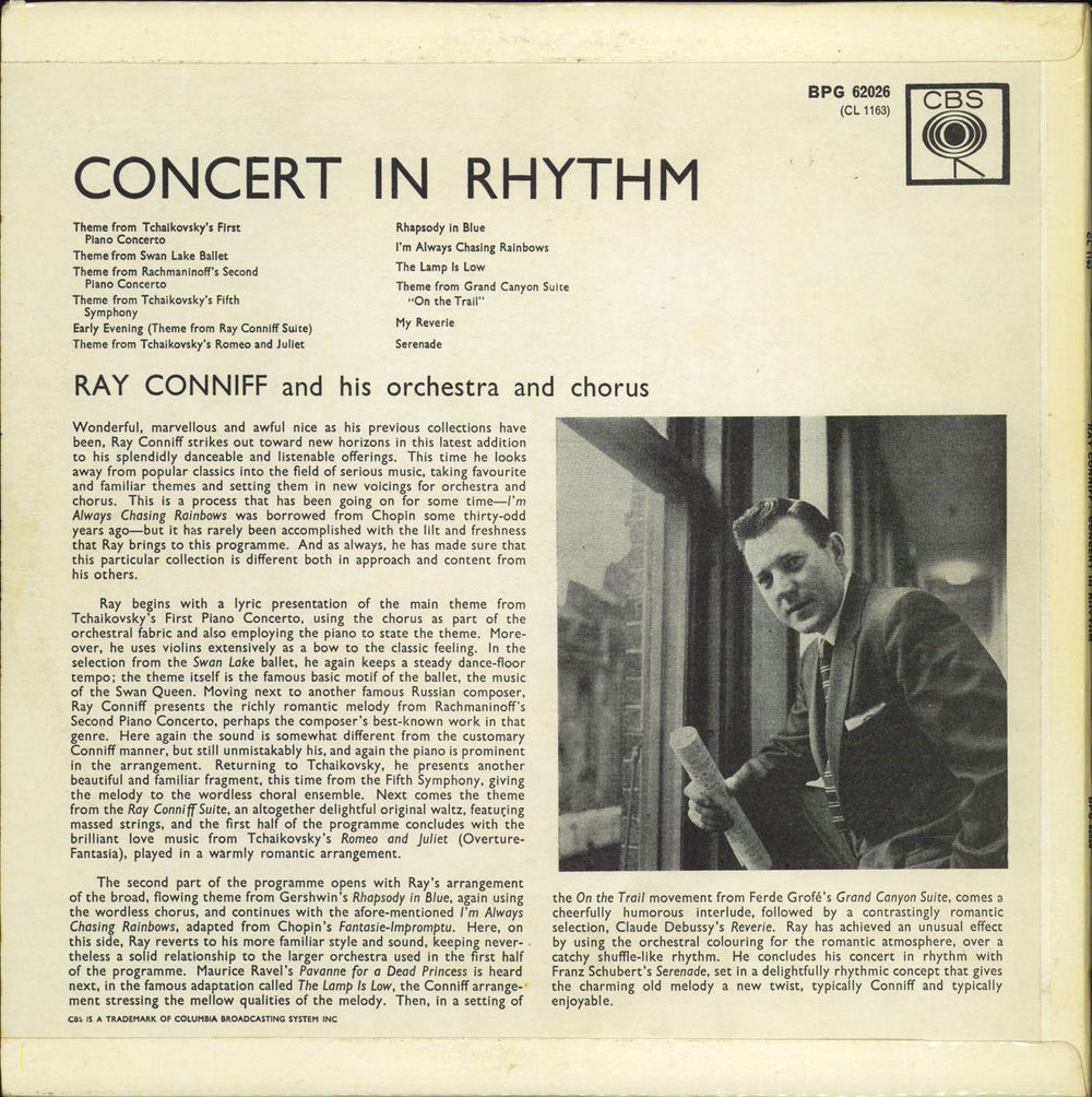 Ray Conniff Concert In Rhythm UK vinyl LP album (LP record)